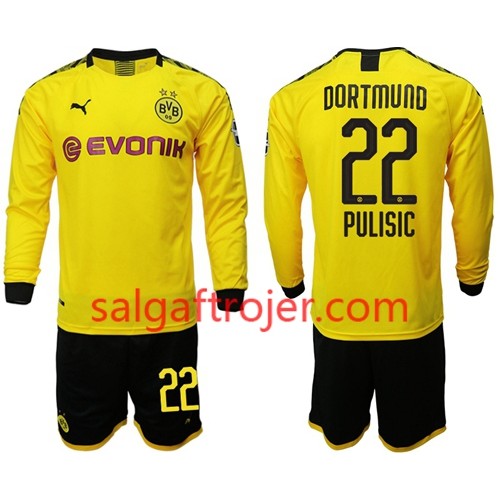 Borussia Dortmund Fodboldtrøjer Pulisic 22 Børn Hjemmebanesæt 2019/20 Langærmet Borussia Dortmund Fodboldtrøjer Pulisic 22 Børn Hjemmebanesæt 2019/20 Langærmet